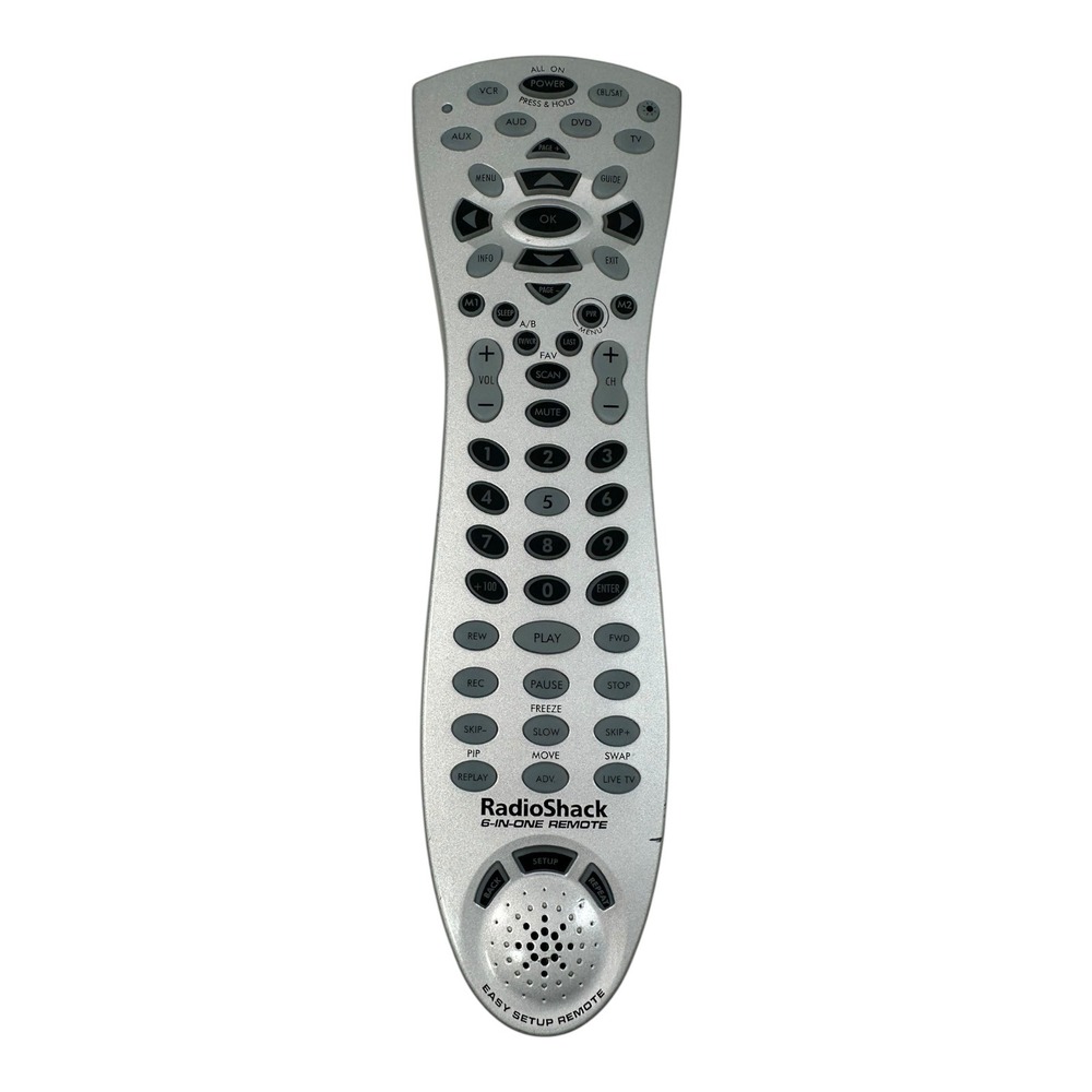 RadioShack 6-in-One Universal Remote Control‎ Silver Tested Works